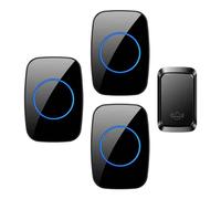 Cacazi-Sonnette De Porte Étanche Sans Fil,Sonnette D'extérieur,Bouton Intelligent,Alarme De Sécurité Pour Maison Intelligente,Prise Eu,Us,Uk,Au,Auto 62 - Type 1tr X 3re Black