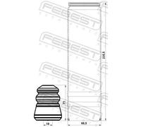 Cache-amortisseur Essieu arrière CHSHB-J300R-KIT FEBEST pour OPEL CHEVROLET