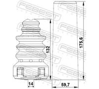 FEBEST VWSHB-TOURR-KIT Kit de protection contre la poussière, amortisseur pour A