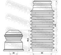Cache-amortisseur Essieu avant FDSHB-MONIIIF-KIT FEBEST pour FORD MONDEO III