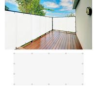Cache Balcon 130 x 240 cm Protection UV, Coupe-Vent et Imperméable, Résistant Aux Intempéries, Brise Vue Haute Densité avec Trous et Serre Câbles pour Terrasse, Blanc