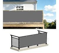 Cache Balcon 77 x 280 cm Protection UV, Coupe-Vent et Imperméable, Résistant Aux Intempéries, Revêtement et Pare Vue de Balcon avec Trous et Serre Câbles pour Patio, Gris Clair