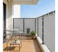 Cache Balcon Extérieur 1.25 x 6.5 m, Cache Balcon Respirant, Vent Protection UV Résistant Ventilé, Brise Vue Brise Vue Jardin Cloture, avec Œillets pour, Gris