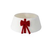 Cache-bas de sapin de Noël - Collier de base saisonnier pour décoration festive | Peluche douce avec nœud élégant et touche rustique, pour les vacances, les réunions, le salon, les fêtes, les