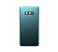 Cache-Batterie + adhésif Double Face + lentille Compatible pour Samsung Galaxy S10E / G970 SM-G970F - Verre arrière - Coque arrière adhésive + lentille avec Cadre Photo (Green)