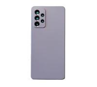Cache batterie compatible avec Samsung Galaxy A52 4G A525F / A52 5G A526B / A52S 5G A528B arrière arrière couvercle en plastique rigide + lentille avec cadre + double face nacré (violet)