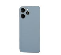 Cache batterie + double face + lentille compatible avec XIAOMI REDMI 12 4G 23053RN02A Remplacement Verre Arrière Cover Arrière Coque Arrière Autocollant + Lentille avec Cadre (Bleu)