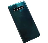 Cache-Batterie + Double Face + lentille Compatible pour Samsung Galaxy S10 G973F G973 Verre arrière Coque adhésive + Objectif avec Cadre Chambre (Vert)