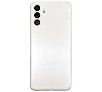 Cache batterie + lentille compatible avec Samsung Galaxy A13 5G SM-A136 A136U A136B (sans 4G) arrière arrière coque en plastique rigide + lentille avec cadre (blanc)