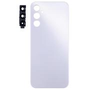 Cache batterie + lentille compatible avec Samsung Galaxy A14 5G SM-A146B A146B (pas avec 4G) arrière arrière coque en plastique rigide + lentille avec cadre (argent)