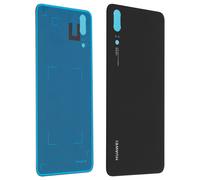 Cache batterie noir pour Huawei P20 en verre
