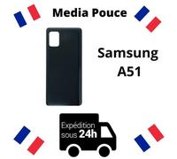 Cache batterie / vitre arrière pour Samsung A51 SM- A515F Noir