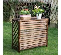 Cache Bloc Clim Exterieur Couverture de Climatisation Décoratif Écran de Clôture de Climatiseur en Bois Cache Climatiseur en Bois Massif Résistant Aux Intempéries pour Jardin Balcon. (Size : 115x54x9