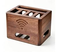 Cache-boîte Wifi en Bois,Boîte de Rangement for Modem Routeur, Multiprise,Gestion des Câbles,Boîte de Gestion des Câbles for Salon,Chambre à Coucher,Dortoir(Walnut,11.4x7.9x7.9in)