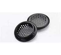 cache-bouche, Grille d'aération, grille d'ouverture de ventilation, 4 pièces/lot, d'armoire noire, trou maille persienne, ronde, acier inoxydable, surface plane, convexe 19 mm/25 mm/30 mm/35 mm/53 mm