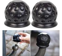 Cache-Boule Pour Crochet De Remorque, Lot De 2, Pour Attelages À Tête Sphérique Jusqu'à Ø 50 Mm Cache-Boule En Caoutchouc, Cache-Crochet Contre L'abrasion Et La Saleté, Noir, Cache Boule Attelage