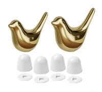 Cache-boulons de toilettes en porcelaine gris en céramique pour salle de bain, anti-cernes, bride antirouille avec inserts poussoirs, décoratif (doré)