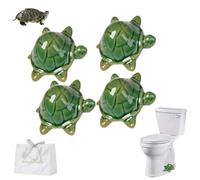 Cache-Boulons De Wc En Céramique Motif Tortue Marine, Cache-Boulons Décoratifs Pour Fixations De Wc, Accessoire De Salle De Bain Mignon Et Facile À Installer (4)