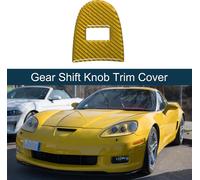 Cache-Bouton Couvercle Pommeau Levier Vitesses Abs Pour Chevrolet Corvette C6 Z06 05-13 Autocollant Garniture DšŠcalcomanie Panneau Vitesses Console Accessoires Fibre Carbone Jaune