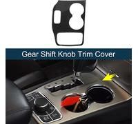 Cache-Bouton Couvercle Pommeau Levier Vitesses Abs Pour Jeep Grand Cherokee 2014-2015 Autocollant De Garniture Panneau Vitesses Console Accessoires IntšŠrieurs Fibre Carbone Noir