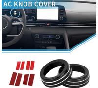 Cache-Bouton De Commutateur De Climatisation De Climatiseur, Garniture Intérieure Pour Hyundai Elantra 2021-2024 En Alliage D'Aluminium Noir 2 Pcs