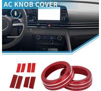 Cache-Bouton De Commutateur De Contrôle De Climatisation De Climatiseur, Garniture Intérieure Pour Hyundai Elantra 2021-2024 Alliage D'Aluminium Rouge 2 Pcs.