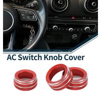 Cache-Bouton De Commutation De Contrôle De La Climatisation De L'Air Conditionné Pour Audi A3 8V 2014-2020 Robuste | Garniture Intérieure Rouge 3 Pièces