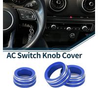 Cache-Bouton DeDe Climatisation De Climatiseur De Voiture Pour Audi A3 8V 2014-2020 Robuste | Garniture Intérieure Bleu 3 Pièces