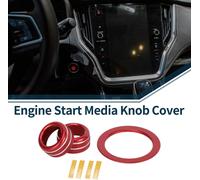 Cache-Bouton DeDe Démarrage Du Moteur De Réglage Du Volume Des Médias Pour Subaru Crosstrek Impreza 2004-2005 Robuste | Garniture D'Autocollant Intérieur Rouge 3 Pièces