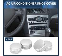 Cache-Bouton DeDe Volume Des Médias De Climatiseur De Voiture, Bague De Couvercle De Bouton, Garniture Intérieure Pour Infiniti G37 2008-2013, Ton Argenté, 4 Pièces