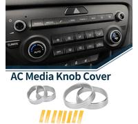 Cache-Bouton DeDe Volume Des Médias De Climatiseur pour AC Pour Kia Sportage Ql 2017 Robuste | Garniture D'Autocollant Intérieur Ton Argent 4 Pièces