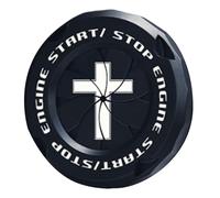 Cache Bouton Start Stop | Autocollant Protecteur Universel Design Croisé Rotatif,Cache pour Bouton Start,pour Motos, Camions, Camping-Cars, Bateaux, Véhicules, Moteur Et Trajets