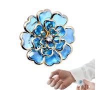 Cache-boutons en forme de fleur pour femme - Protège-vêtements botaniques, 1 bouclier de fermeture floral vintage, ornement de pétales en métal sculpté, accessoire de bijoux, décoration pour costumes