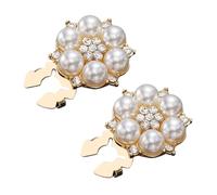 Cache-boutons en strass - 2 pièces - Boutons à clip en forme de perles en strass - Boutons de manchette - Bijoux de luxe - Ornements de mode décoratifs pour vêtements de femme, mariage, affaires