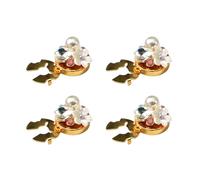 Cache-boutons en strass | 4 Pièces de Perles et Strass pour Décoration de Manteau - cache-boutons décoratifs | Pour dames, épouses, couturières, artistes, mariages, fêtes, manteaux, jupes,