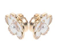 Cache-boutons Fleur en Alliage Plaqué Or, 2 Pièces Élégantes | Perles Fantaisie, à Clipser et Retirer Facilement, Décoration sans Couture pour Cardigans et Robes, Lot de 2