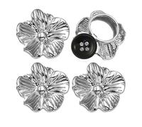 Cache-boutons - Lot de 4 cache-boutons en de zinc avec pinces pour vêtements, renforts de chemise à clipser | Femmes, conjoints, partenaires, hauts, robes