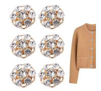 Cache-boutons Pour Chemisiers Pour Femmes, Lot De 6 Cache-boutons Avec Strass Et Base, Couvertures De Boutons En Strass Sans Pour La Et La Décoration De Chemisiers