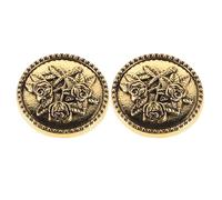 Cache-boutons Vintage Rose en Alliage pour Chemises Habillées Élégantes | Installation sans Couture, Lot de 2 Pièces, Motif Floral Doré, pour Réunions, Fêtes et Tenues Boutonnées