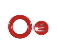 Cache boutons voiture Compatible avec Jaguar pour E-pace F-TYPE XJL Autocollants pour clé bouton de démarrage et d'arrêt, accessoires d'intérieur(Red)