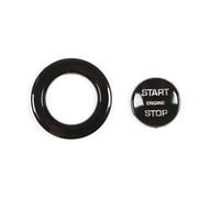 Cache boutons voiture Compatible avec Jaguar pour E-pace F-TYPE XJL Autocollants pour clé bouton de démarrage et d'arrêt, accessoires d'intérieur(Black)