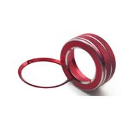 Cache boutons voiture Compatible avec Jaguar XE XEL XF XFL pour F-PACE voiture contrôle volume bouton anneau garniture démarrage arrêt interrupteur anneau décoratif intérieur(Red)