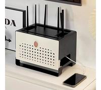 Cache Box, Boîte de Rangement pour Routeur WiFi, Boite Rangement Routeur Internet, Hider Support De Routeur Armoire De Rangement De Bureau, pour Chambre à Coucher, Salon(Black)