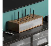 Cache Box Internet Rangement Box Internet avec Porte Coulissante en Acrylique Panneau Creux pour La Maison Le Salon(Brown,45.3x23x13.4cm/18x9x5in)