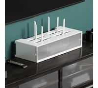 Cache Box Internet Rangement Box Internet avec Porte Coulissante en Acrylique Panneau Creux pour La Maison Le Salon(White,55.3x23x13.4cm/22x9x5in)