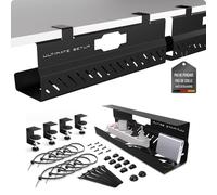 Cache Cable Bureau sans percer - Cable Management Bureau (Noir, Lot de 2)