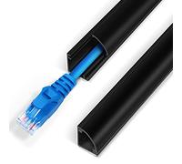 Cache-câble d'angle 215,9 cm, Conduit 1 Cordage, Canal 1 câbles Mur-Plancher, 12,7x43,2 cm, Noir