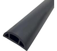Cache-câble De Plancher Demi-Cercle À Usage Domestique Passe Câble Sol Souple,Matériau Souple en PVC Coupe Facile Floor Cable Cover Cords¿Anti-Pas Et Anti-Stress (Color : Black,Size : 3m)