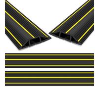 Cache-câble de Sol, Protecteur de câble de Sol extérieur 4M, Cache-Fils en Caoutchouc Robuste pour avec Canal à 3 Cordons