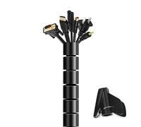 Cache Cable Diamètre 22 mm - Longueur 3 m Gaine Electrique pour Le Bureau et la Maison TV/Ordinateur/Audio, pour Cable Management ou Cacher Les câbles, Noir Coupe Bricolage